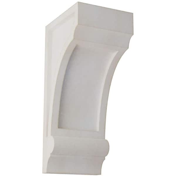 Ekena Millwork 3-1/4 in. x 8 in. x 4 in. Chalk Dust White Diane Recessed Wood Vintage Decor Corbel