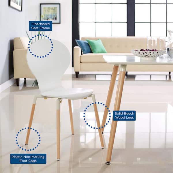 White Path Dining Wood Side Chair