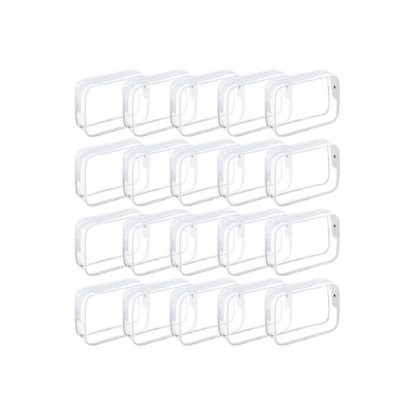 White Clear PVC Makeup Toiletry Bags with Zipper for Travel, Bathroom, and Daily Use-20 Packs