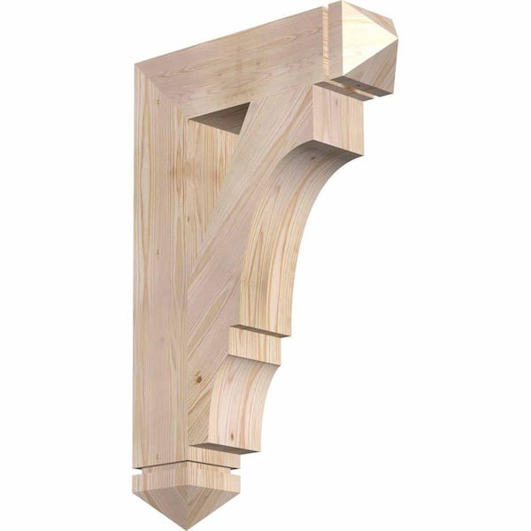 Ekena Millwork 5.5 in. x 36 in. x 24 in. Douglas Fir Balboa Arts and Crafts Smooth Bracket