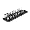 TEKTON 1/4 in. Drive 6-Point Socket Set with Rails (5/32 in.-9/16 in