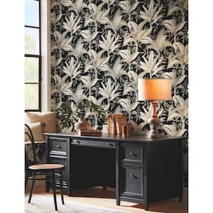 Summerhouse Midnight Multi-Colored Matte Pre-pasted Paper Wallpaper 60.75 sq. ft