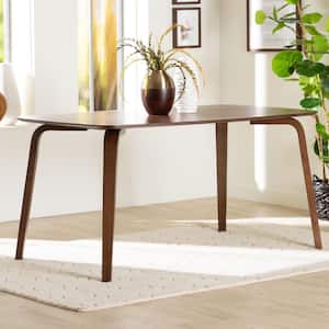 Billie Walnut Brown Wood 4 Legs Dining Table Seats 4