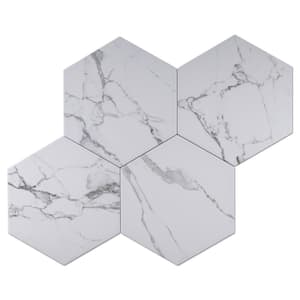 Elegance White Hexagon 7.87 in. x 9.45 in. Matte Porcelain Floor and Wall Tile (9.9 sq. ft./Case)