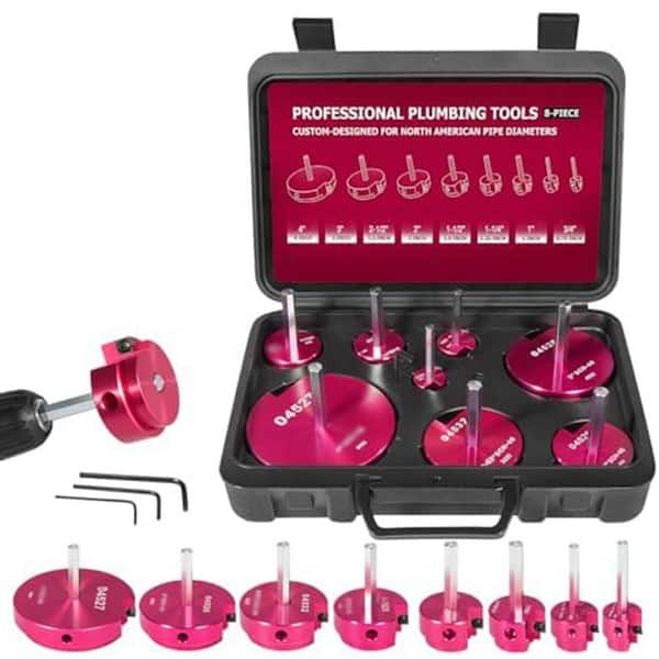 Unbranded 3/4-4 Alloy PVC Pipe Reamer Set Kit with Leak-Free Joints for PVC CPVC ABS Pipes (8-Pack) Fits 1/2 Drills