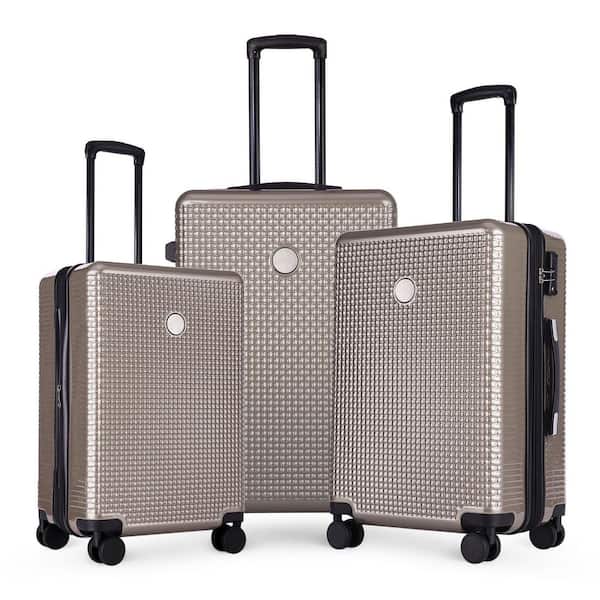 Tatahance 3-Piece Fog Gray Hardside Lightweight Spinner Luggage Set with TSA Lock and Regular Dot Pattern (20/24/28 in.)
