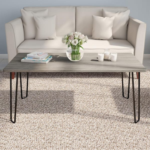 Lavish Home 41 in. Driftwood Gray Rectangle Wood Top Coffee Table