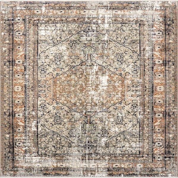 nuLOOM Charvi Distressed Medallion Fringe Multi 8 ft. x 10 ft. Area Rug