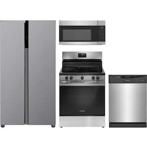 21.4 cu. ft. Counter Depth Refrigerator with 5 Burner Freestanding Electric Range and Dishwasher