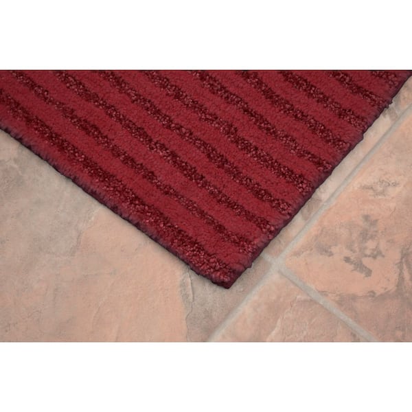 Sheridan Chili Pepper Red 21 in. x 34 in. Washable Bathroom 3-Piece Rug Set