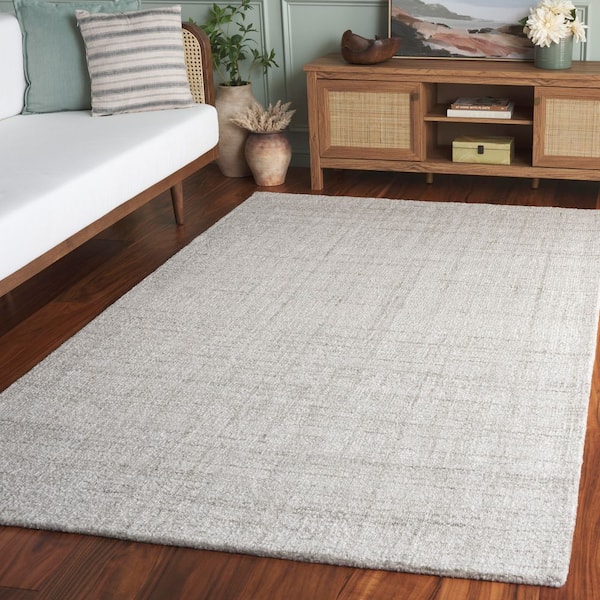 Abstract 6 ft. x 6 ft. Square Light Gray Classic Marle Area Rug
