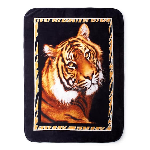 Tiger Hi Pile Luxury 60X80 Oversized Throw HP60X80TIGERB - The Home Depot