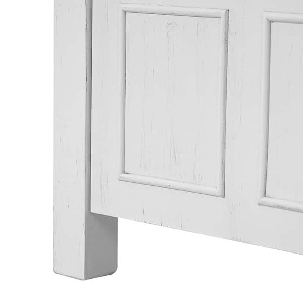 36 in. W Single Sink Bath Vanity in White with White Ceramic Top, 2-Doors