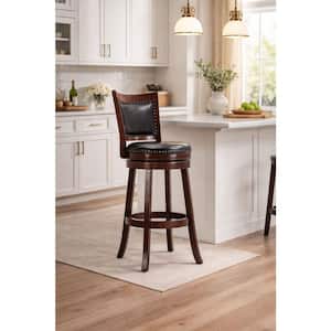 Bristol 29 in. Cherry Swivel Cushioned Bar Stool