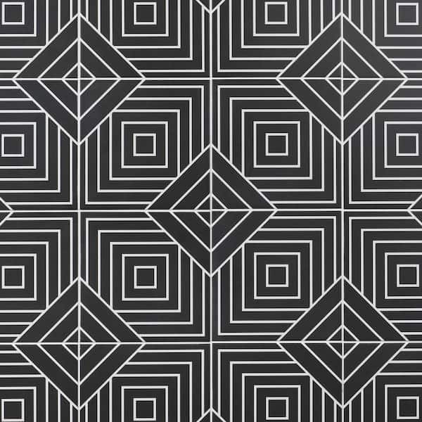 Seamless Painted Overlapping Striped Square Tiles Black And White