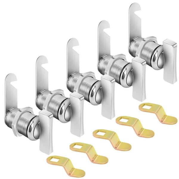 1-1/8 in. Chrome Finish Thumb Operated Keyless Cam Door Latch for Cabinet Drawer RV Storage 5-Pack