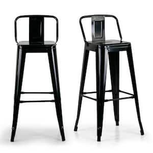 Barto 30 in. Black Metal Bar Stool 2 (Set of Included)