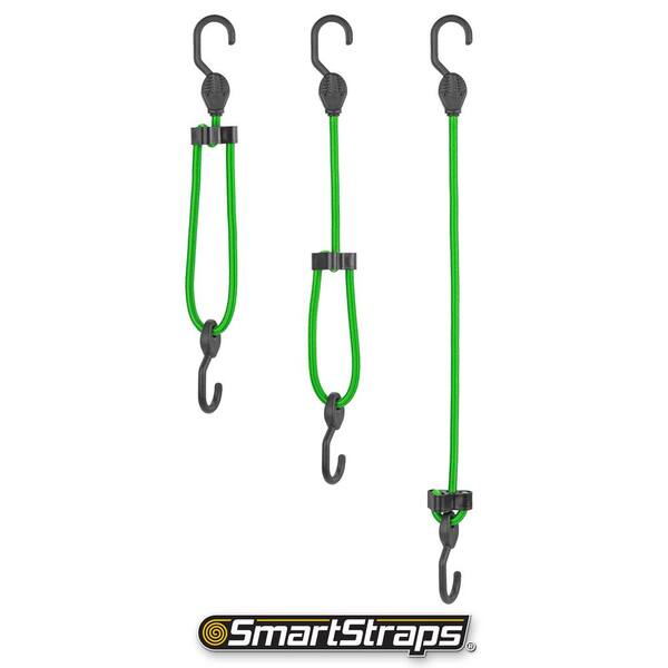 SmartStraps Adjustable Super Strong Bungee Cords Value Pack, 5 PC, 109