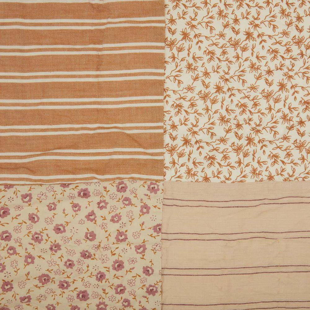 Camilia Patchwork Gold and Soft White Cotton Standard Sham