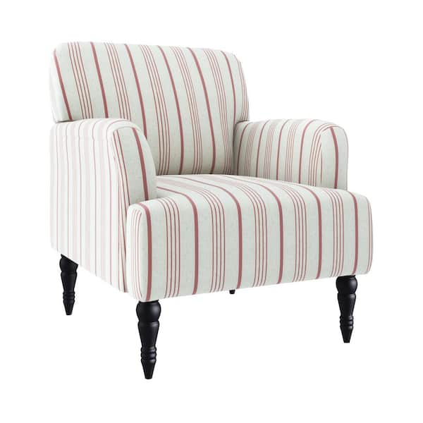 red and white accent chair