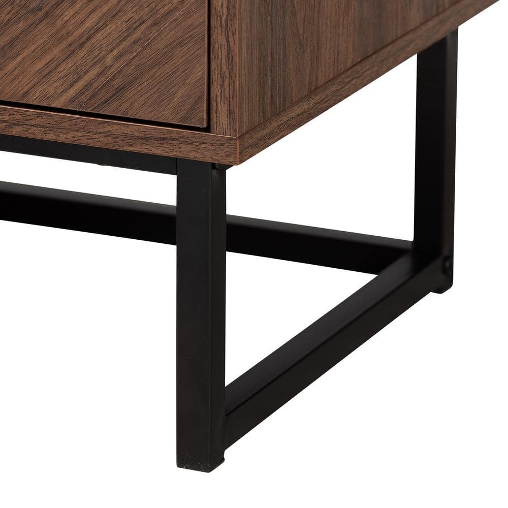 Sadia 31.5'' Walnut Brown Wood Storage Cabinet with Adjustable Shelving