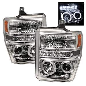 Ford F250/350/450 Super Duty 08-10 Projector Headlights - LED Halo - LED ( Replaceable LEDs ) - Chrome