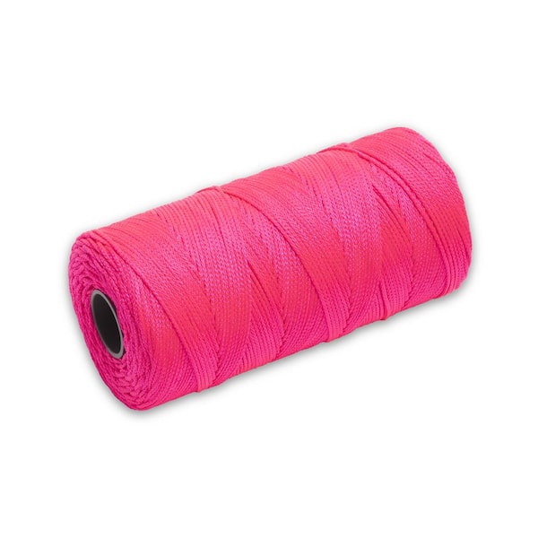 MARSHALLTOWN Braided Nylon Mason's Line 1000' Fl. Pink, Size 18 6 in. Core