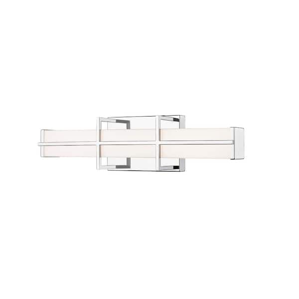 Unbranded Harrison 18 in. Chrome Integrated LED Vanity Light with Frosted Plastic Shade