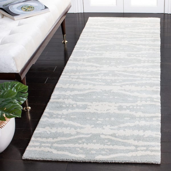 Soho 3 ft. x 8 ft. Light Gray/Ivory Striped Abstract Runner Rug
