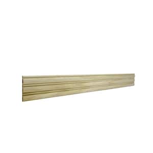 1546-4FTWHW 0. 4375 in. D x 5 in. W x 47.5 in. L Unfinished White Hardwood Large and Small Reed Panel Moulding
