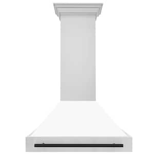 Autograph Edition 36 in. 700 CFM Ducted Vent Wall Mount Range Hood in Stainless Steel, White Matte & Matte Black