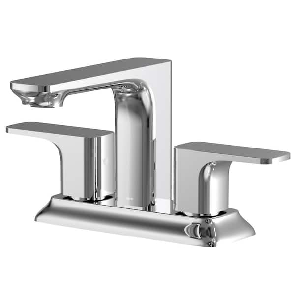 Venda Centerset 2-Handle 2-Hole Bathroom Faucet with Matching Pop-up Drain in Chrome