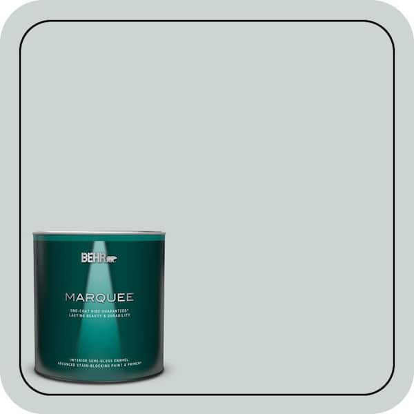 BEHR MARQUEE 1 qt. #ECC-34-1 Pacific Mist Semi-Gloss Enamel Interior Paint & Primer