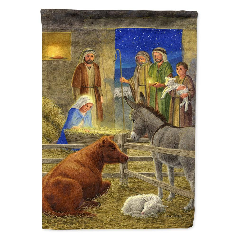 Caroline's Treasures 11 in. x 15-1/2 in. Polyester Nativity Scene 2-Sided 2-Ply Garden Flag