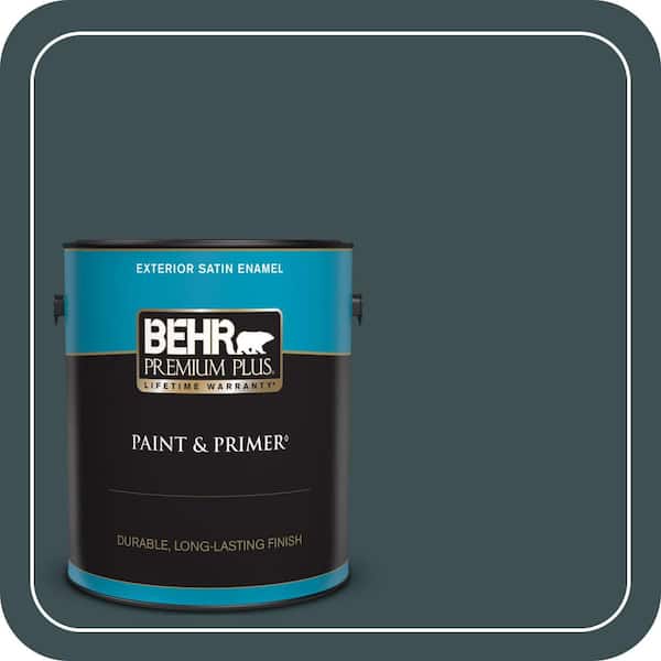 BEHR PREMIUM PLUS 1 gal. #S440-7 Thermal Satin Enamel Exterior Paint & Primer