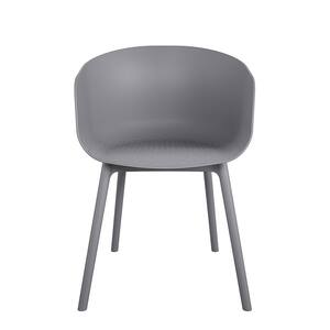 Novogratz Poolside York Charcoal XL Resin Outdoor Dining Chair (2-Pack)