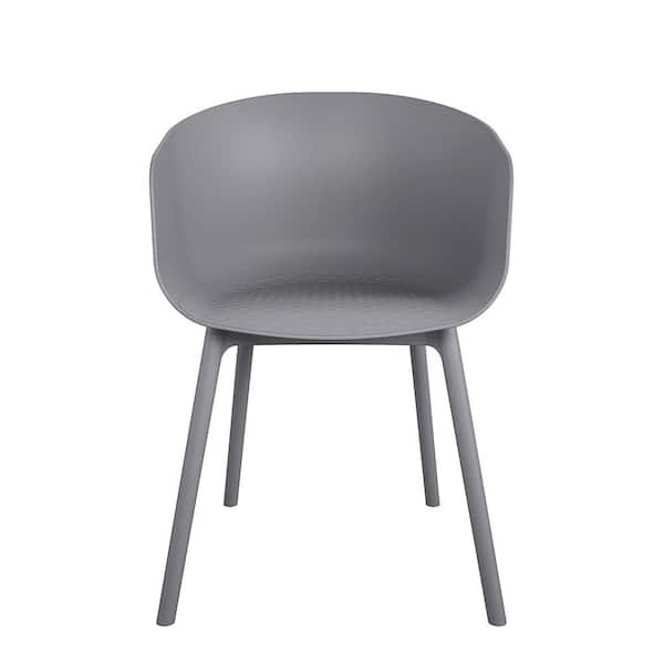 Cosco Novogratz Poolside York Charcoal XL Resin Outdoor Dining Chair (2-Pack)