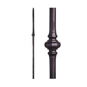 Satin Black 1.1.9 Single Knuckle Round Iron Newel Support Post for Stair Remodeling