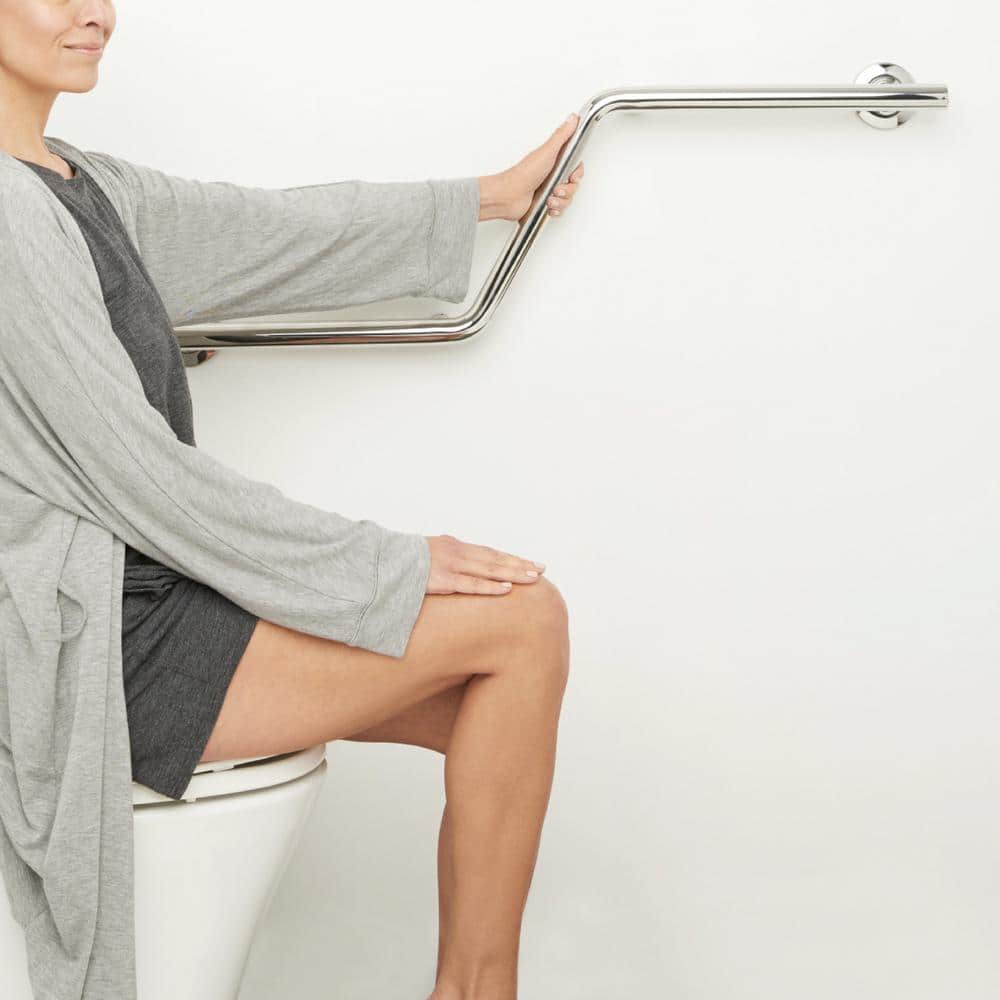 Satin Stainless Steel 38" Angled Grab Bar