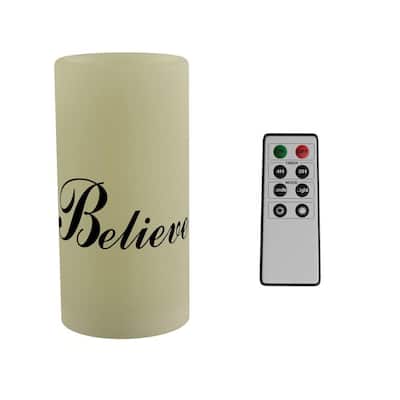 "Believe" LED Flameless Candle with Remote Control