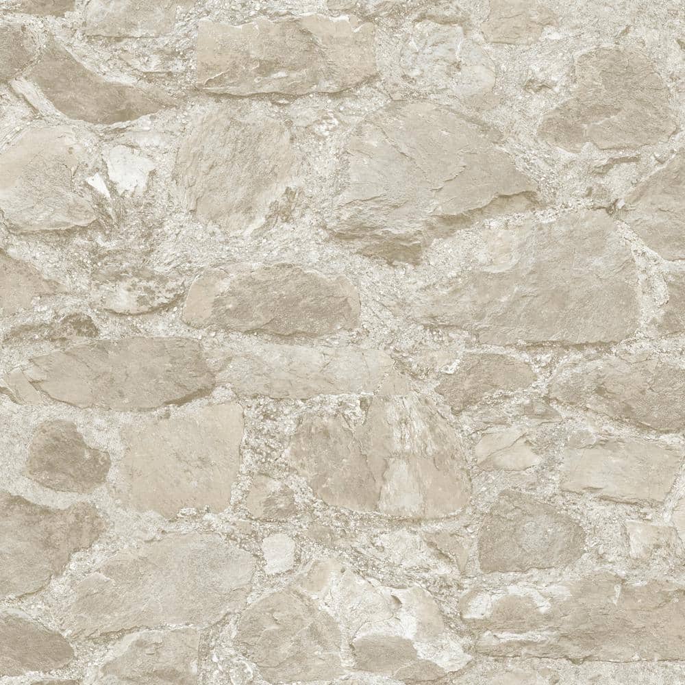 Beige Stone Textured Self-Adhesive Removable Wallpaper