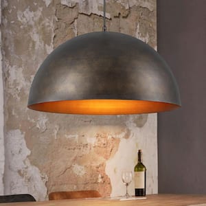 Nicholas 1-Light Coffee Brown Rubbed Gold Oversized lsland Dome Pendant Light