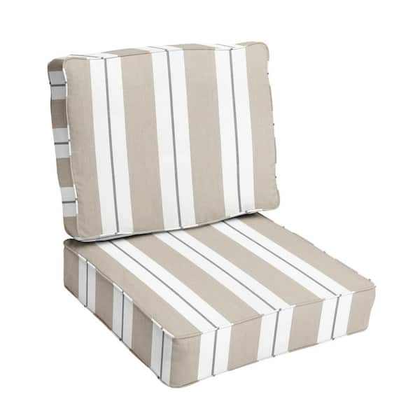 SORRA HOME 25 x 25 Deep Seating Indoor/Outdoor Cushion Chair Set in Sunbrella Relate Linen