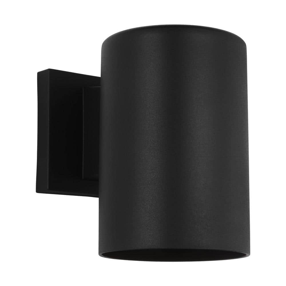 Textured Black Cylinder Outdoor Wall Sconce