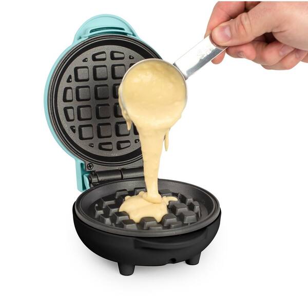 Nostalgia 550 W Small Electric Belgian Waffle Maker in Aqua