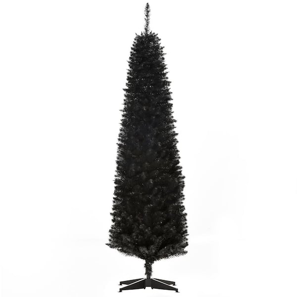 HOMCOM 7 ft. Artificial Christmas Tree with Stand, Holiday Home Indoor Decoration for Party, Black