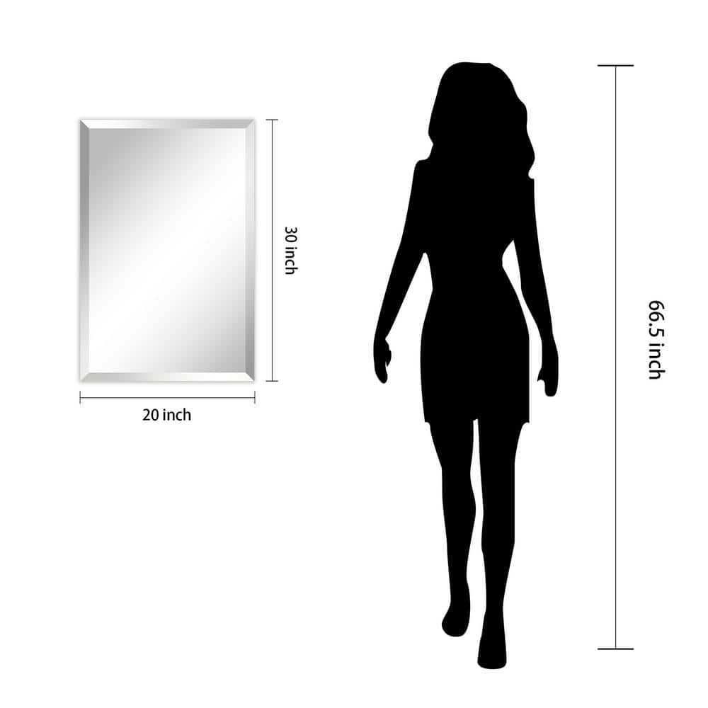 20" x 30" Frameless Rectangular Beveled Wall Mirror