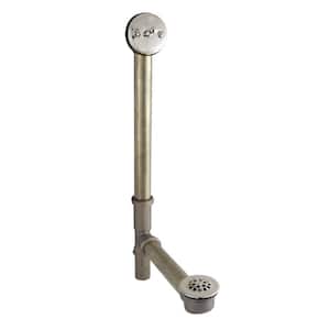 Made To Match 20-Gauge Trip Lever Clawfoot Tub Drain in Polished Nickel with Overflow