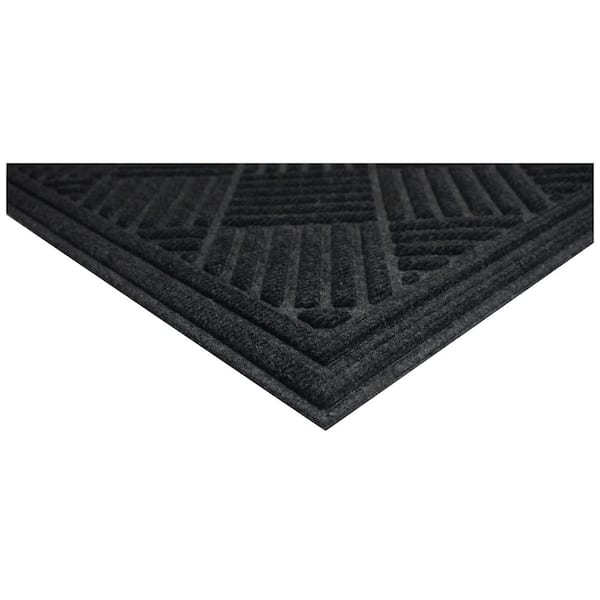 Chess Ribbed Charcoal 48 in. x 72 in. Multicolored Indoor/Outdoor Doormat