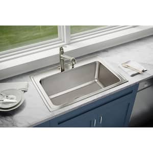 Lustertone 33in. Drop-in 1 Bowl 18 Gauge  Stainless Steel Sink Only and No Accessories